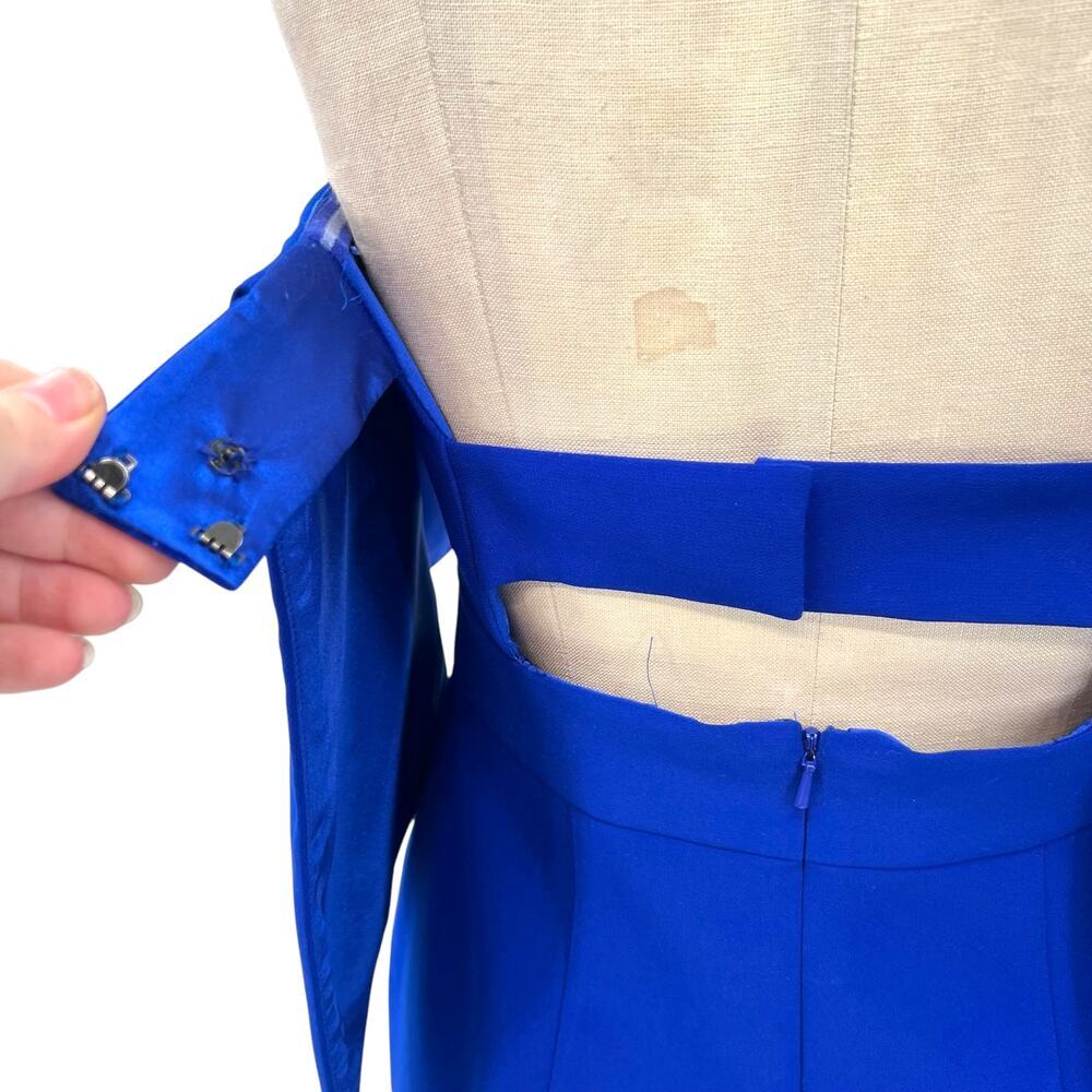 Jay Godfrey Cobalt Blue Viola‎ Dress Strapless Ruffle Detail Mini Size US 4 - Picture 7 of 12